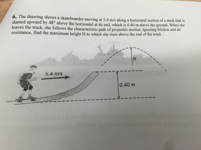 Solved The drawing shows a skateboarder moving at 5.4 m/s