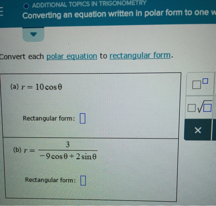r 3 cos theta to rectangular form
