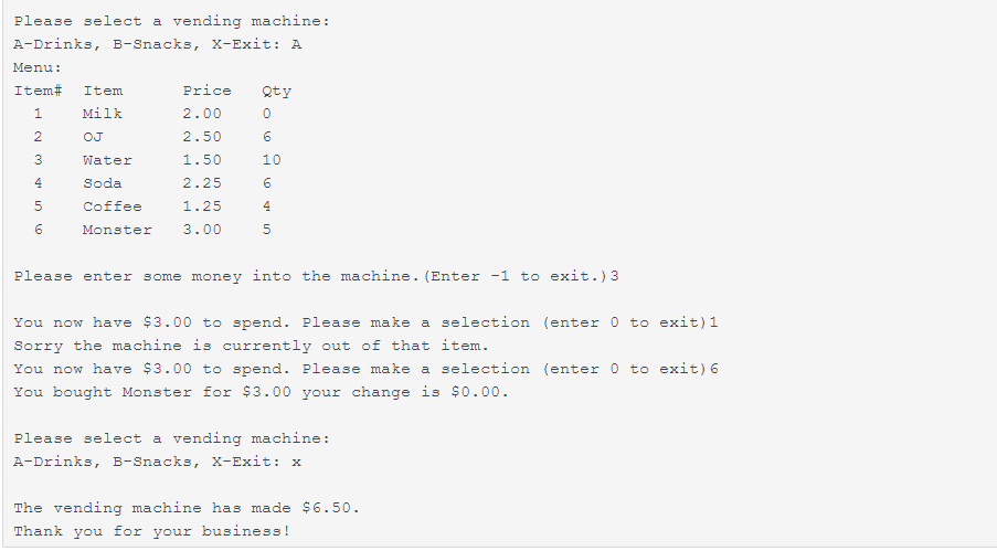 10.12 Ch 10 Program: Vending Machine I (Java) | Chegg.com