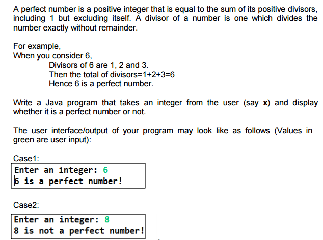 Solved A perfect number is a positive integer that is equal | Chegg.com