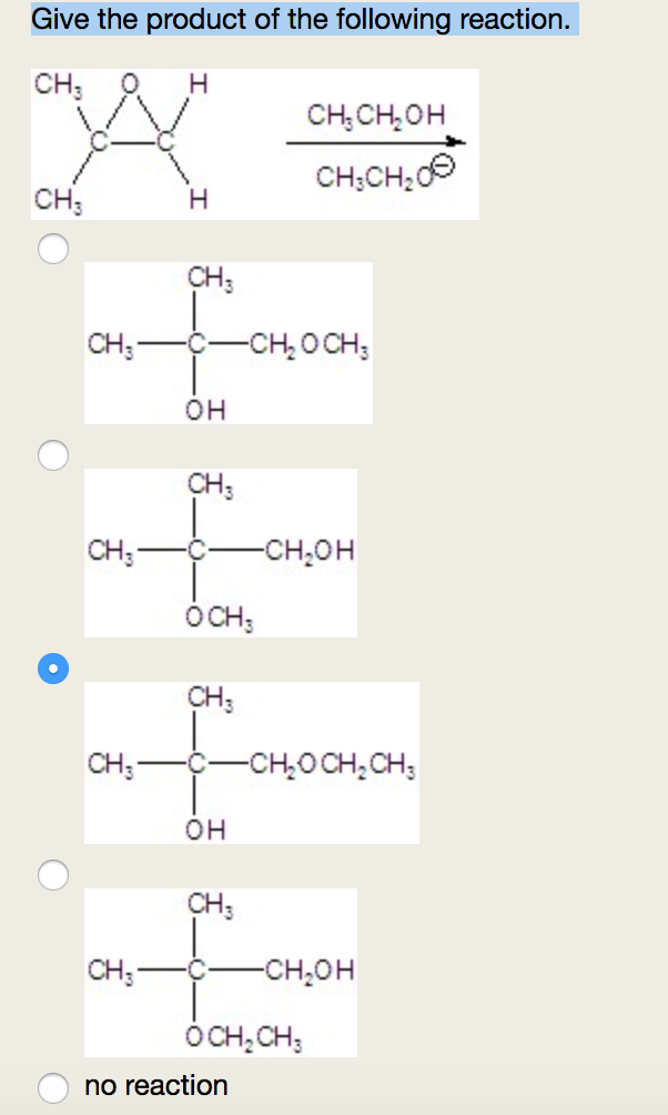 Solved Give the product of the following reaction. CH3 O H | Chegg.com