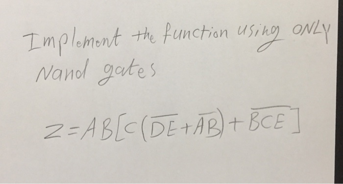 Solved Implement The Function Using ONLY Nand Gates Z = | Chegg.com