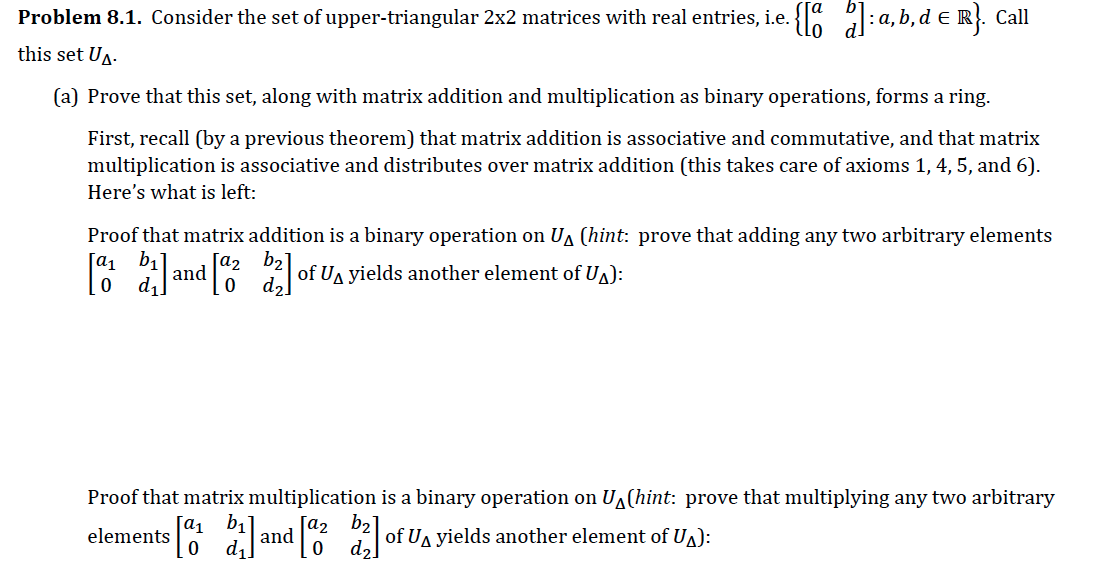 Solved Consider the set of upper-triangular 2 times 2 | Chegg.com