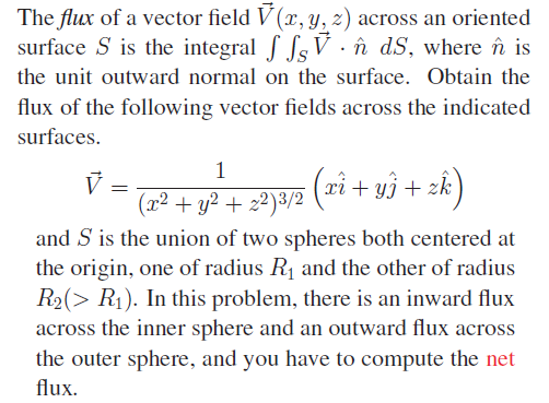 Solved The flux of a vector field V(r, y, 2) across an | Chegg.com