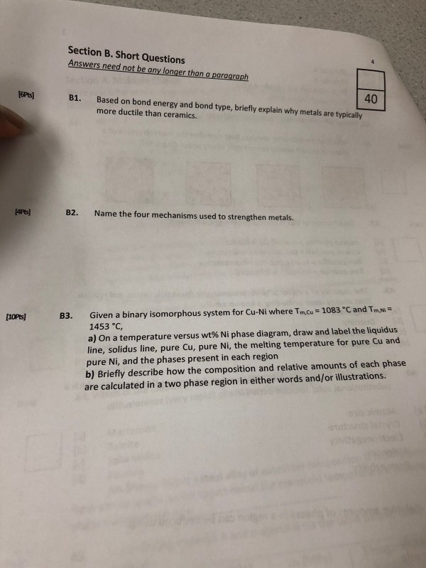 Solved Section B. Short Questions Answers Need Not Be Any | Chegg.com