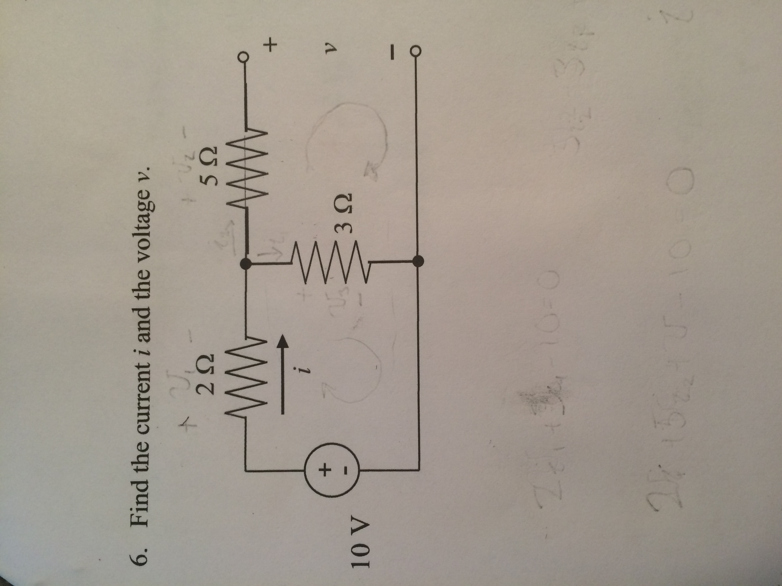 Solved Find the current i and the voltage v. | Chegg.com