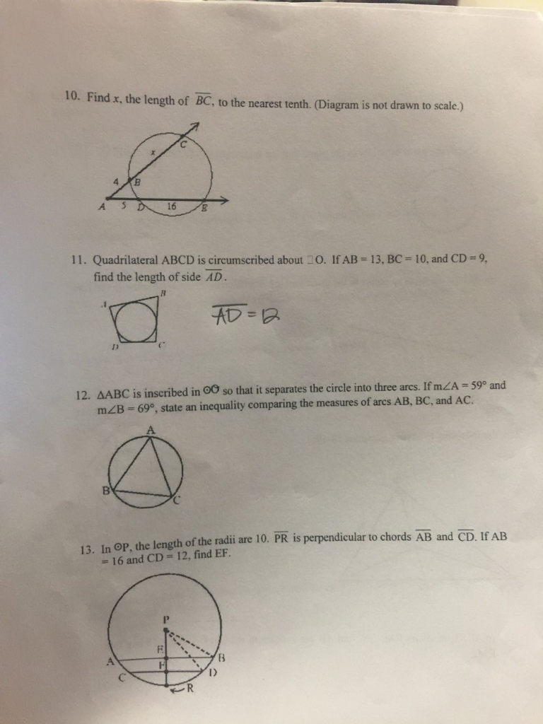 Solved Find X, The Length Of BC, To The Nearest Tenth. | Chegg.com