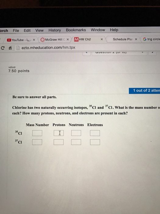 Solved Chlorine has two naturally occurring isotopes,^35CI