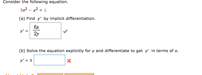 Solved Consider the following equation. 3x^2 - y^2 = 1 | Chegg.com