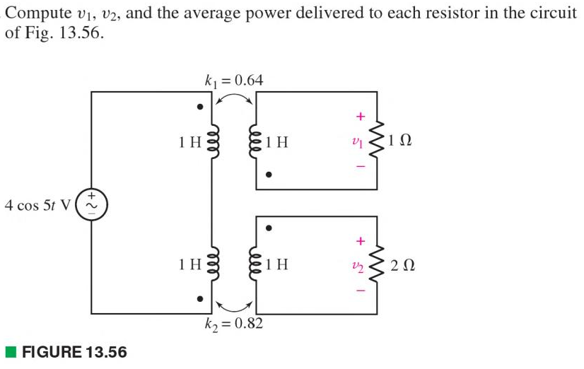 For The Circuit In Fig 3 51 Obtain V1 And V2 Solved: Compute V1, V2, And The Average Power Delivered To... | Chegg.com