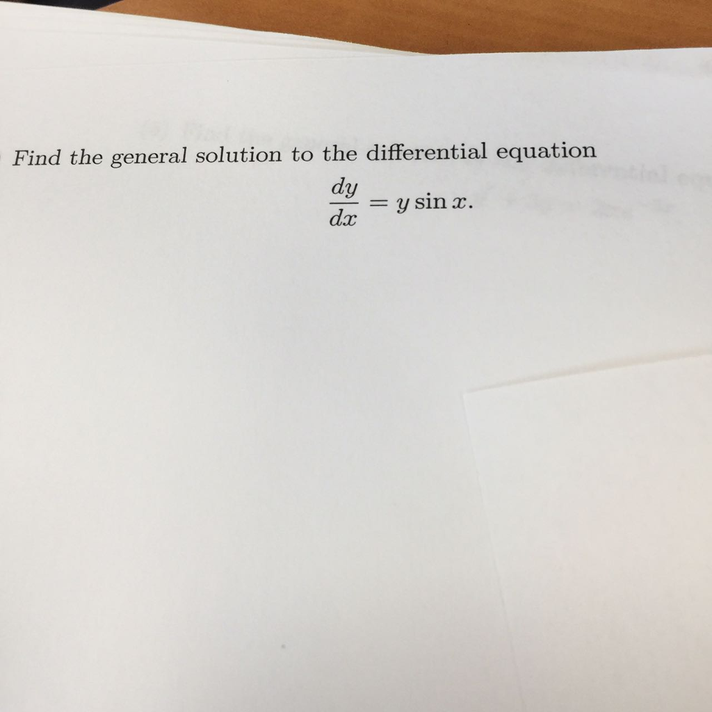 find the general solution of differential equation dy dx sin inverse x