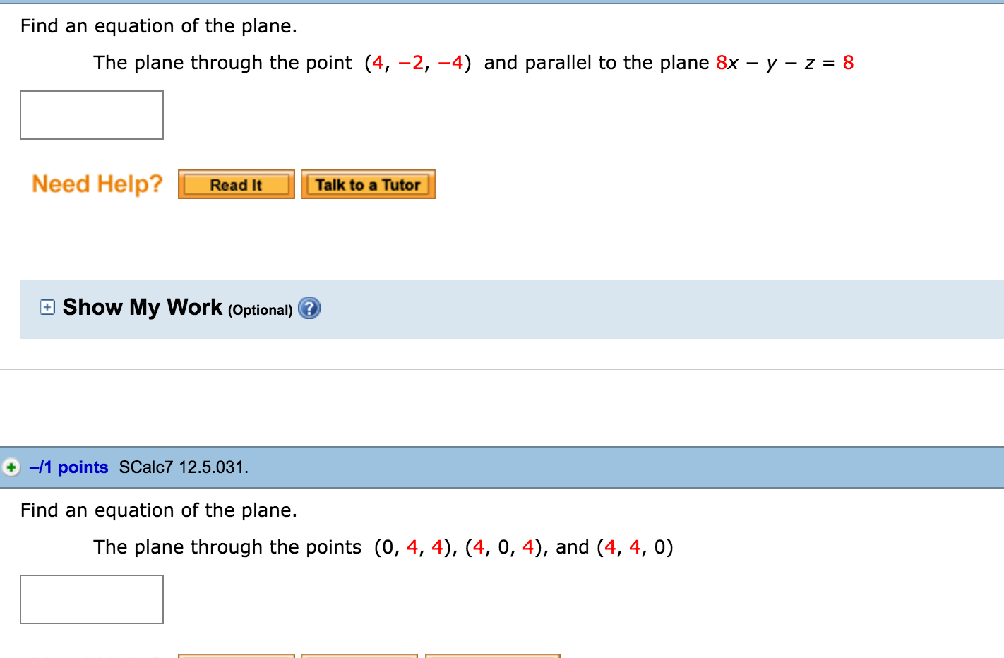 Solved Find An Equation Of The Plane The Plane Through The Chegg Solved Find An Equation Of The Plane The Plane Through The Chegg