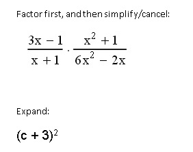 Solved Factor first, and then simplify/cancel: 3x-1/x+1 | Chegg.com