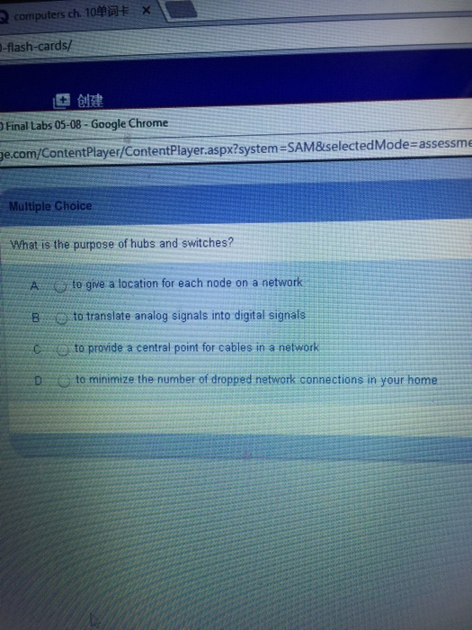 Solved What is the purpose of hubs and switches? to give a