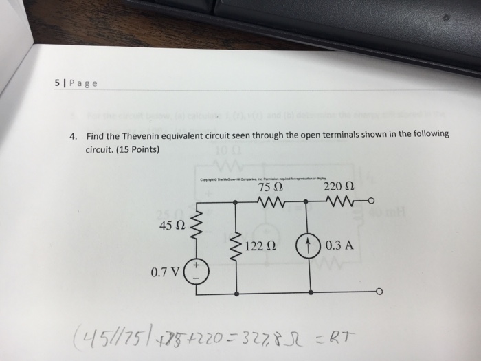 Solved Find the Thevenin equivalent circuit seen through the | Chegg.com