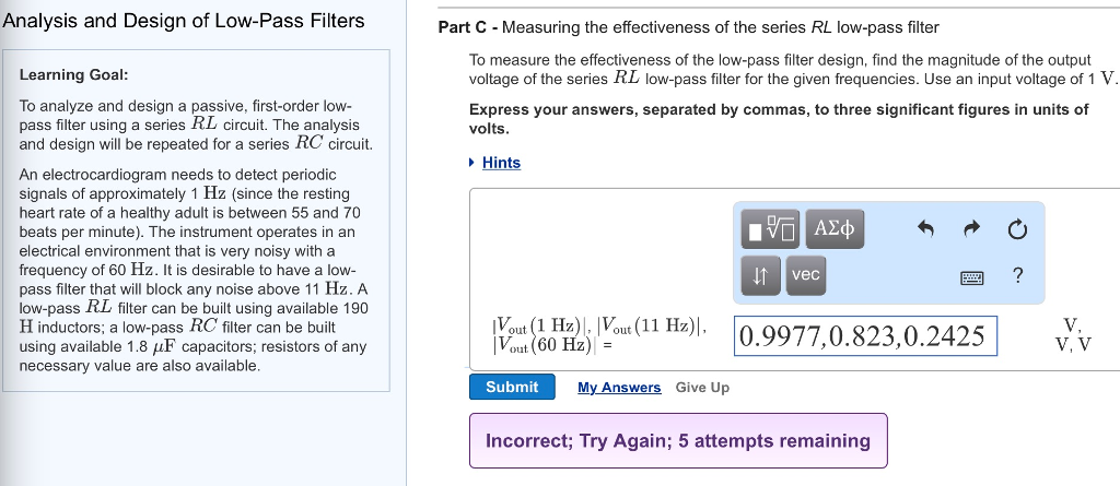 Solved Analysis And Design Of Low Pass Filters Part C Chegg Solved Analysis And Design Of Low Pass Filters Part C Chegg