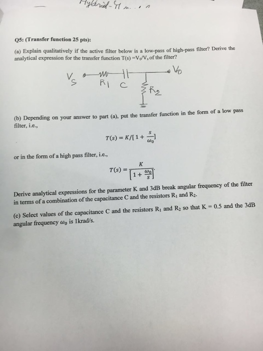 Solved Explain filter below is a lowpass of highpass