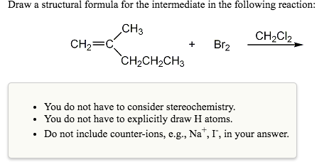 Solved Draw a structural formula for the intermediate in the | Chegg.com