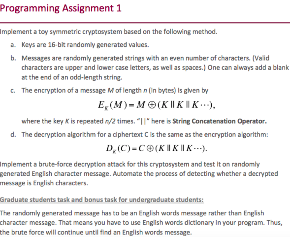 Solved Programming Assignment 1 Implement a toy symmetric | Chegg.com