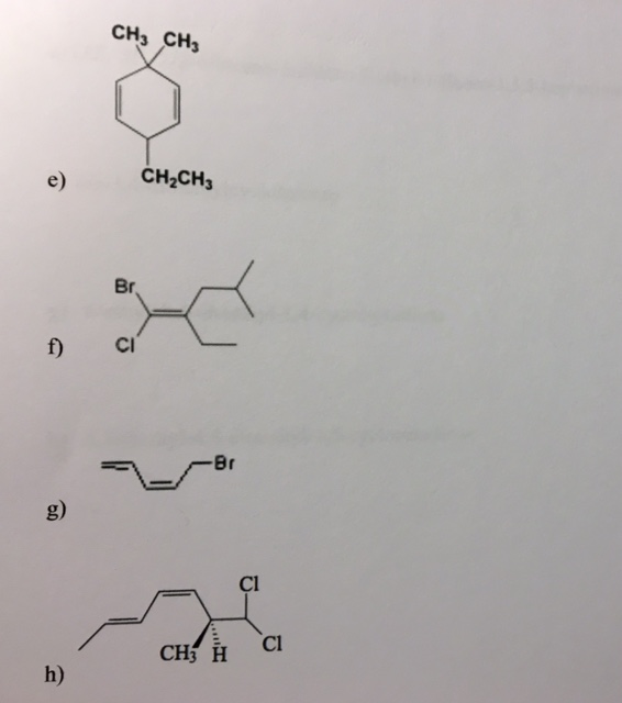 Solved Provide the name for each of the given alkenes. Make | Chegg.com