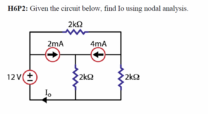 Solved Given The Circuit Below Find Io Using Nodal