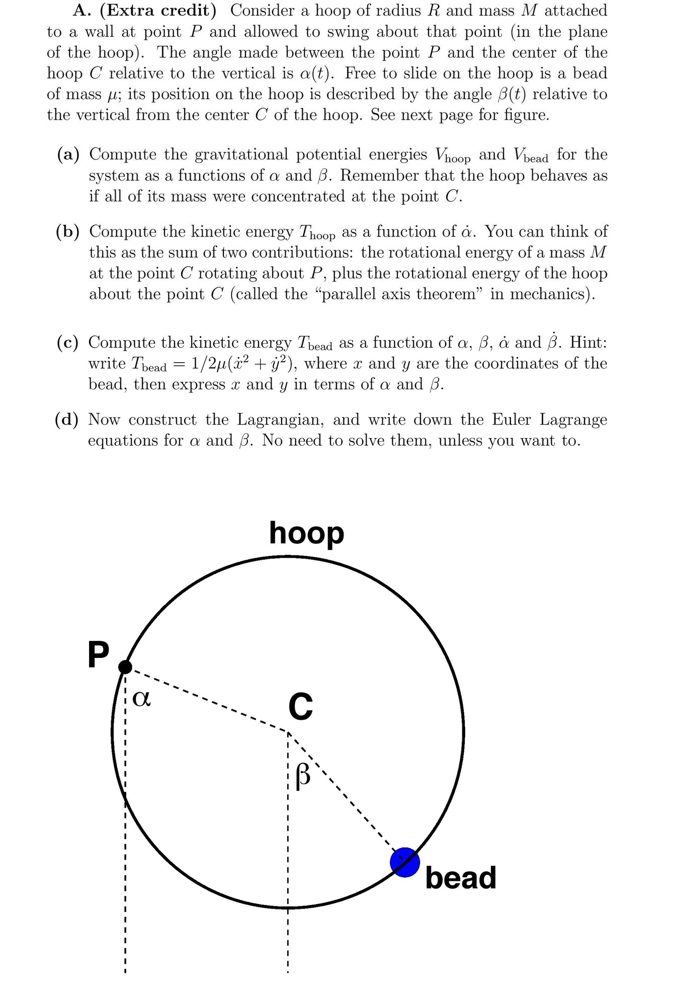 Solved Consider A Hoop Of Radius R And Mass M Attached To A | Chegg.com