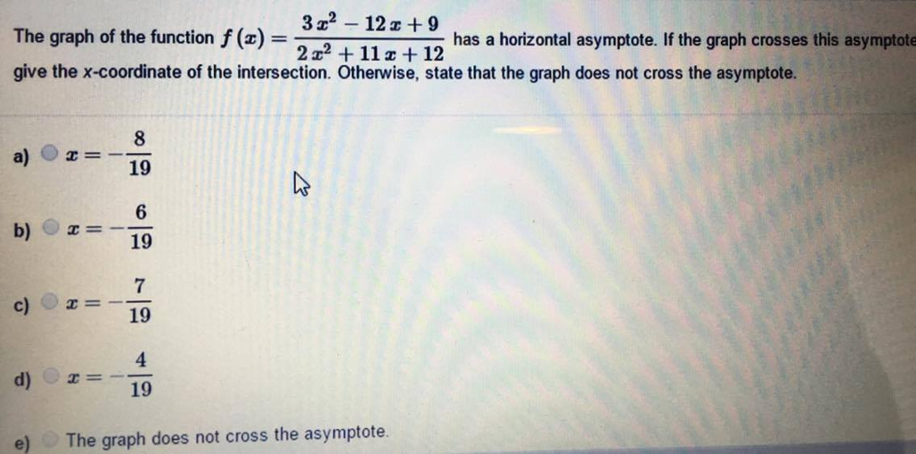Solved The Graph Of The Function F x 3x 2 12x 9 2x 2 Chegg