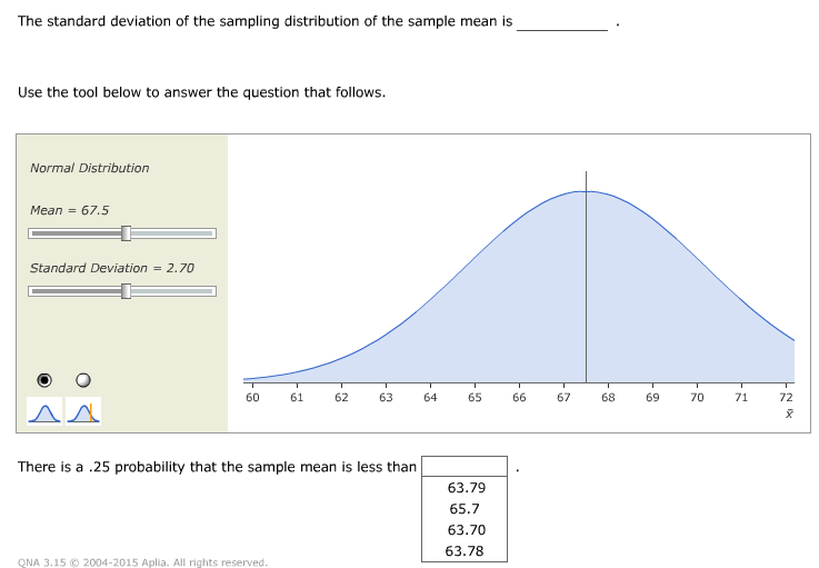 Solved The standard deviation of the sampling distribution | Chegg.com