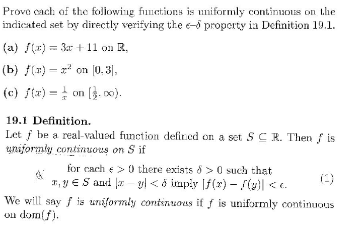 Solved Prove each of the following functions is uniformly | Chegg.com