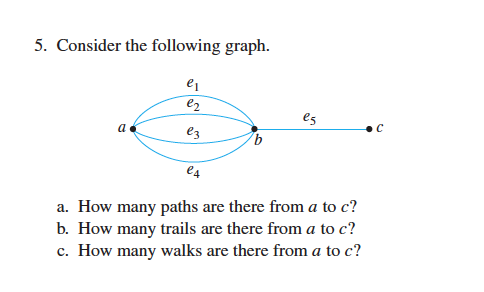 Solved Consider The Following Graph. A. How Many Paths Are | Chegg.com