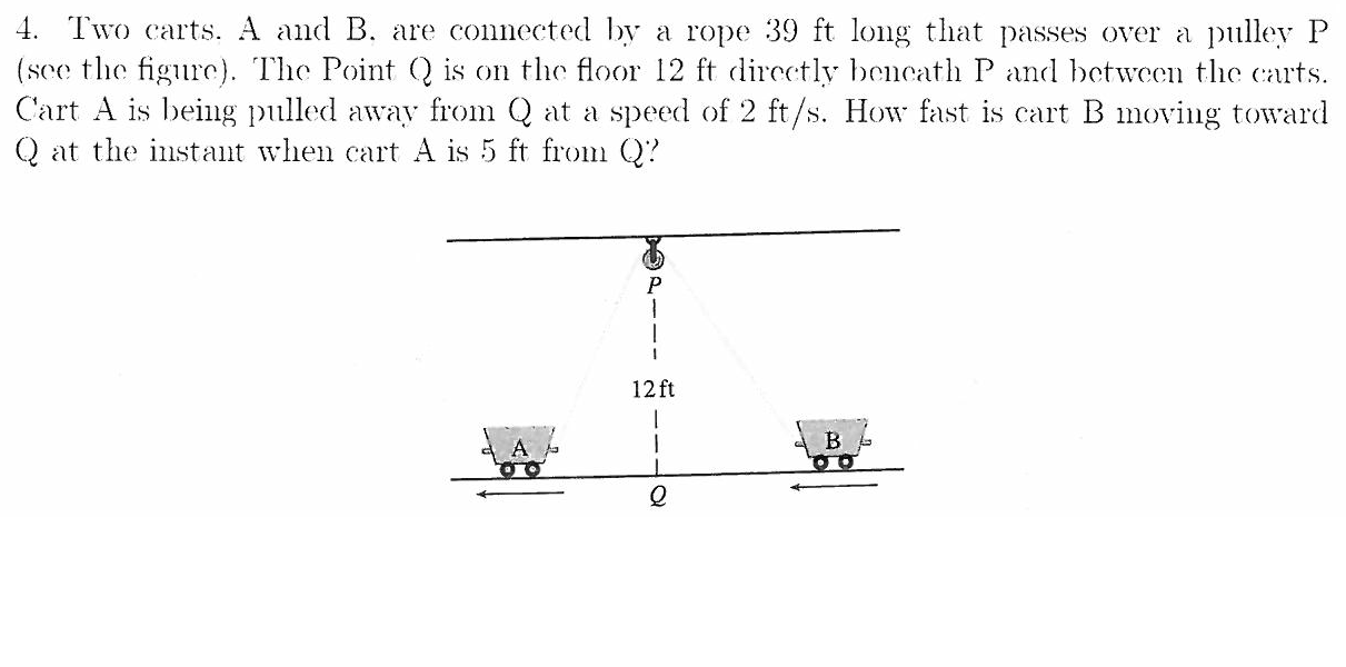 Solved 4. Two Carts. A And B, Are Connected By A Rope 39 | Chegg.com