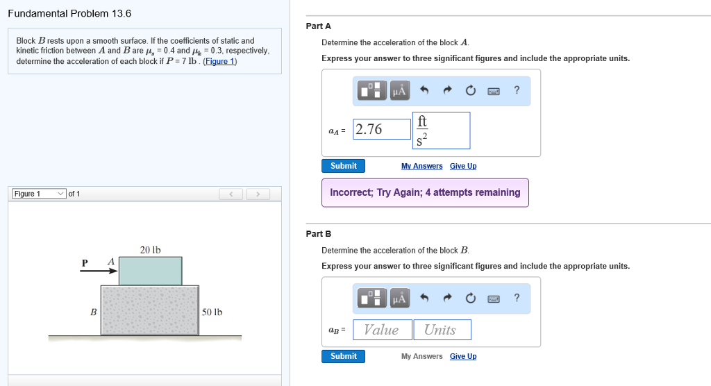 Solved Block B Rests Upon A Smooth Surface. If The | Chegg.com