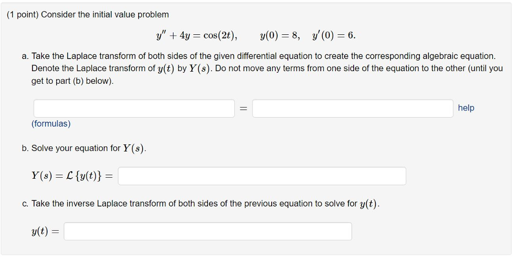 Solved Consider The Initial Value Problem Y 4y