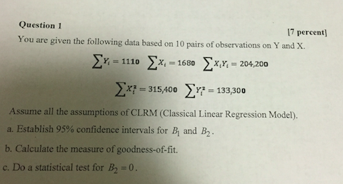 Solved You are given the following data based on 10 pairs of | Chegg.com