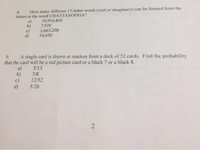 Solved How many different 11-letter words (real or | Chegg.com