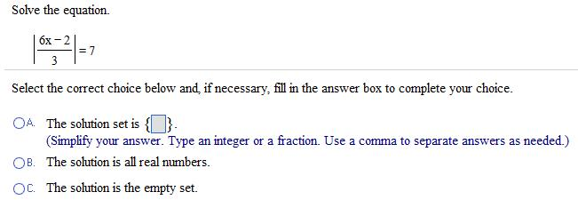 Solved Solve the equation. Select the correct choice below | Chegg.com