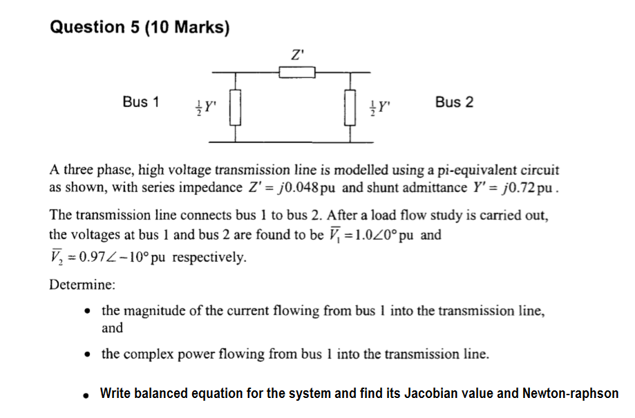 Solved A three phase, high voltage transmission line is