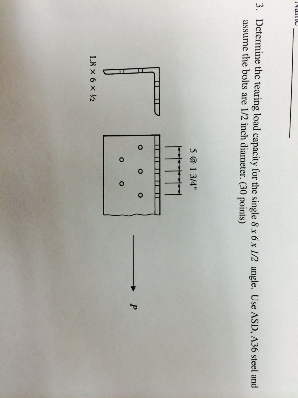 solved-determine-the-tearing-load-capacity-for-the-single-8-chegg