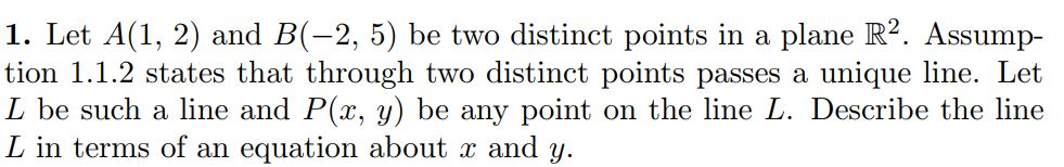 if a 2 1 and b 6 5 are two points