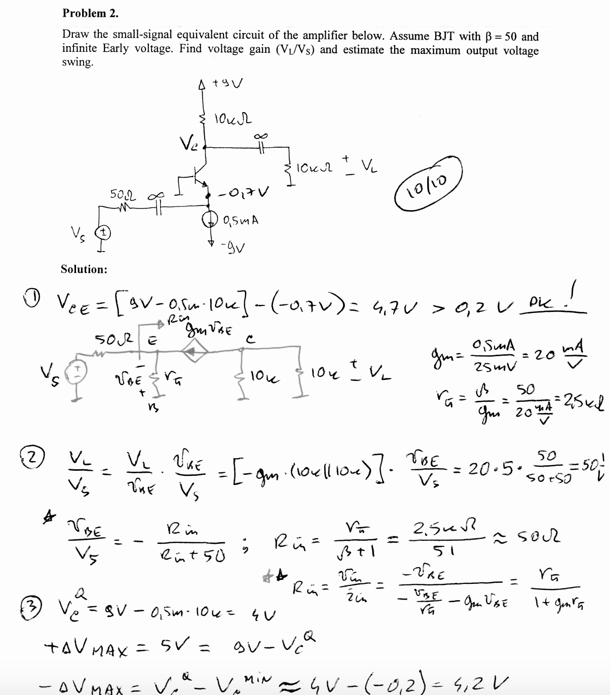 Solved Draw The Small-signal Equivalent Circuit Of The | Chegg.com