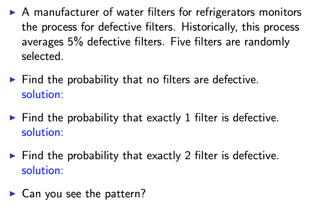 Solved A manufacturer of water filters for refrigerators