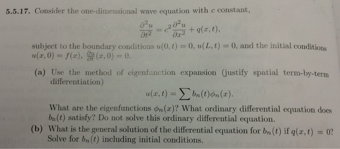 Solved Consider the one-dimensional wave equation with c | Chegg.com