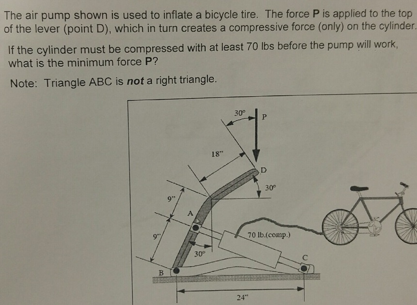 Solved The Air Pump Shown Is Used To Inflate A Bicycle Tire. | Chegg.com