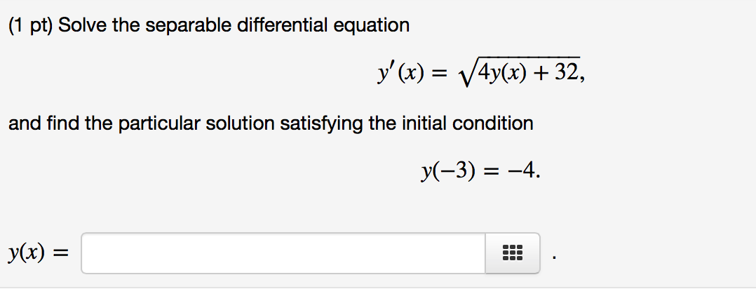 Solved 1 Pt Solve The Separable Differential Equation Y