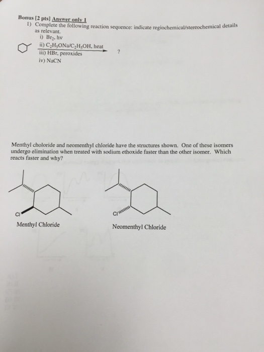 Solved Complete the following reaction sequence indicate | Chegg.com