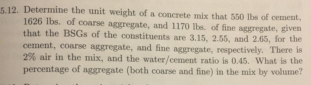 solved-determine-the-unit-weight-of-a-concrete-mix-that-550-chegg