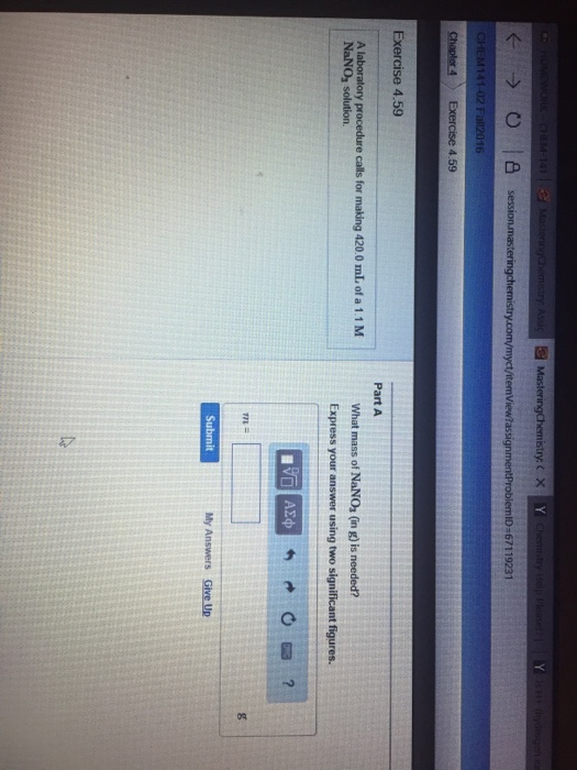 Solved A laboratory procedure calls for making 420.0 mL of a