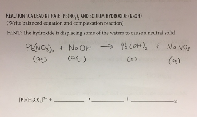 Lead Nitrate Balanced Equation