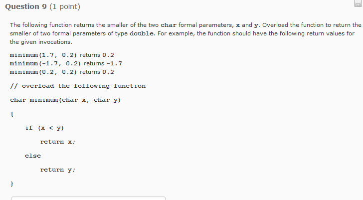 Solved Question 9 (1 point) The following function returns | Chegg.com