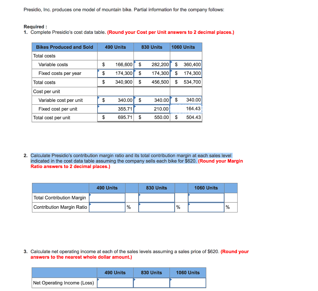 solved-presidio-inc-produces-one-model-of-mountain-bike-chegg